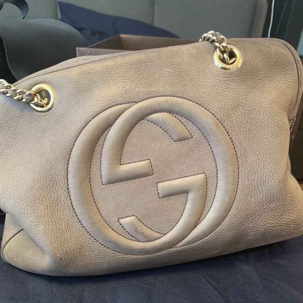 Gucci Soho Nubuck Chain Shoulder Bag